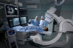 person receiving cardiac ablation in hospital room
