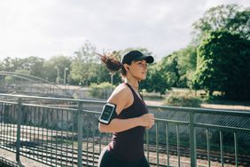 Woman running outside