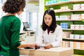 Person picking up a prescription