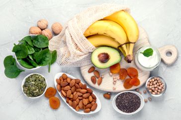 Bananas, apricots, legumes