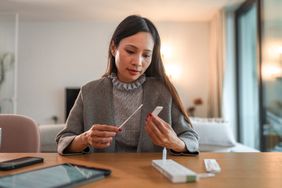 Woman waiting for results of a COVID test