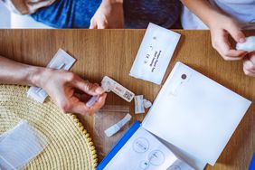 Person taking an at-home COVID test