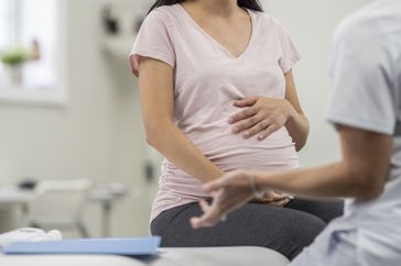 Pregnant woman at doctor's office