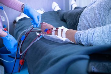 person preparing for dialysis