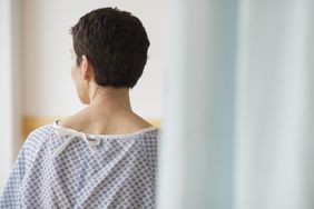 woman on hospital bed