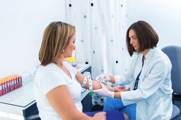 Woman getting her blood drawn