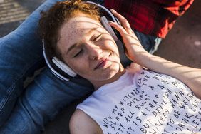 Woman listening to music