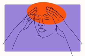 illustration of person with a migraine