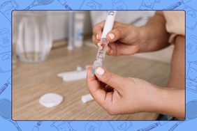 Woman hand with semaglutide injection pen