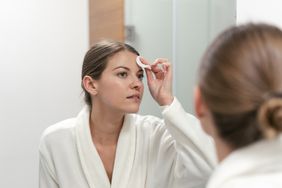 a person doing skincare