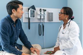 A man is at a routine medical appointment