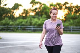 woman walking outside