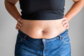 A woman's belly button