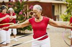 Older woman hula hooping