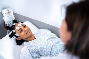 person with mental health condition undergoing shock therapy