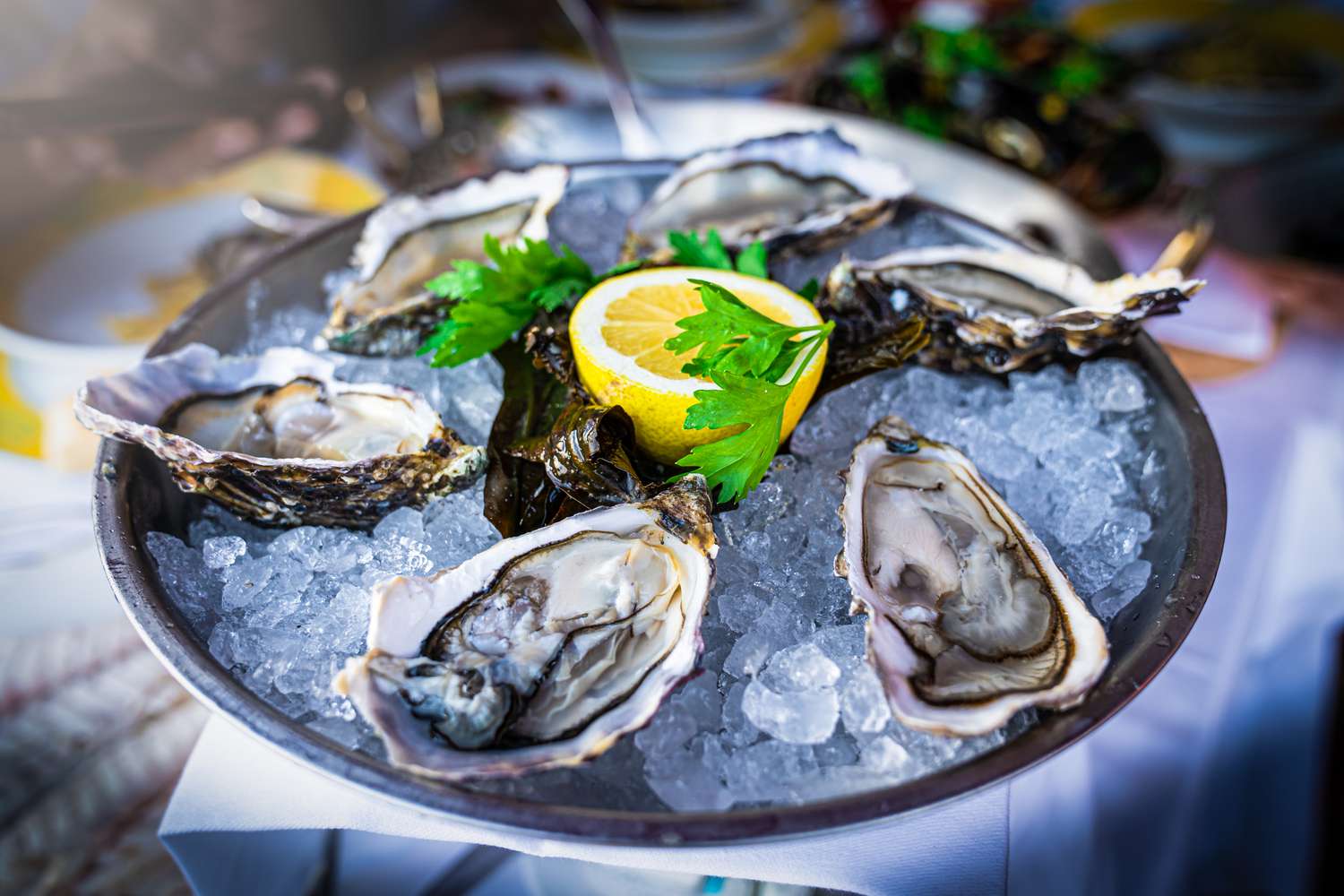 oysters in bowl of ice