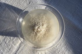 rice in bowl with water