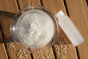 soaking rice in water