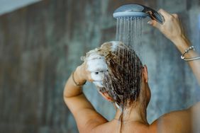 woman washing hair