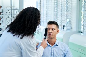 a person getting an eye exam