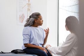 Woman at doctor's office. 