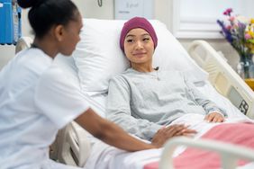 person being tested for leukemia and lymphoma