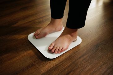Person standing on scale