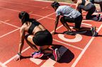 Athletes at the sprint start line