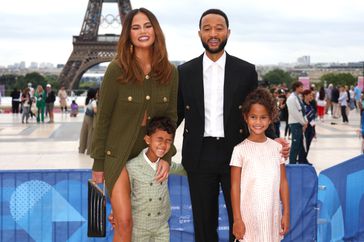 Chrissy Teigen and John Legend with son Miles and daughter Luna