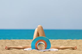 relaxing and sunbathing at beach