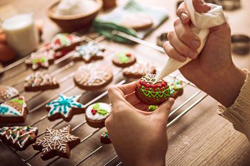 Decorating cookies for the holidays