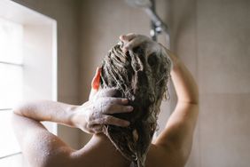 woman washing hair