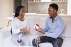 Couple gift giving