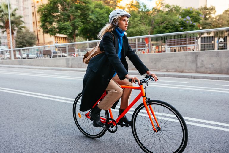 Woman on bike