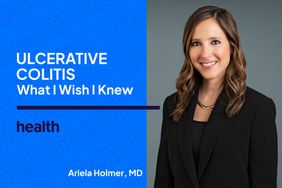 An image of Dr. Ariela Holmer with the text Ulcerative Colitis What I Wish I Knew