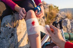 person gets cut on a hike and experiences hemorrhage