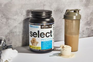 Select Protein on counter next to scoop and bottle