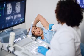 young woman getting tested for inflammatory breast cancer 