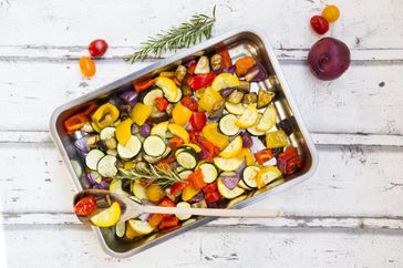 A plate of Mediterranean vegetables