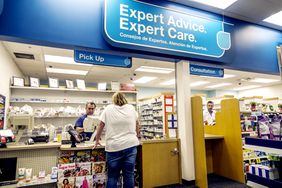 CVS Pharmacy, pharmacist counter, pick up consultation window. (Photo by: Jeffrey Greenberg/Education Images/Universal Images Group via Getty Images)