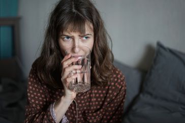 Woman drinks water
